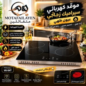 موقد سراميك زجاجي 4 عيون